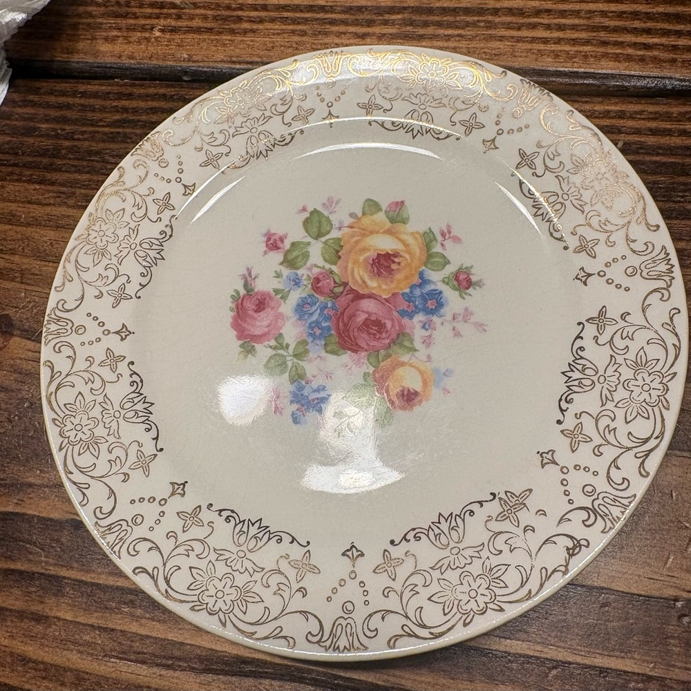 Vintage floral cake plate